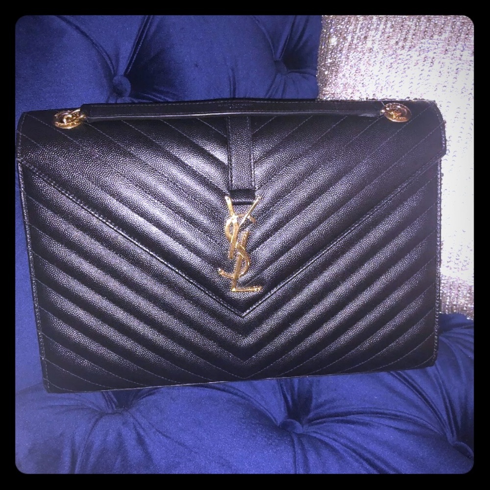 Saint Laurent Large Grain de Poudre Monogram bag